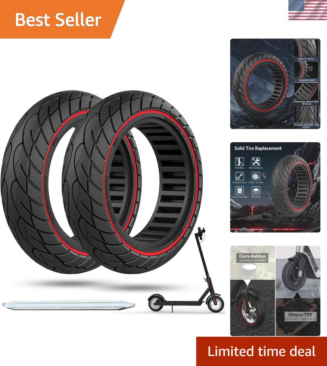 Upgraded 60/70-6.5 Ninebot G30 Scooter Tire for Enhanced Grip and Durability