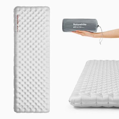 Naturehike R6.5 Ultralight Inflatable Single Sleeping Pad, Gray/Silver 196x65cm