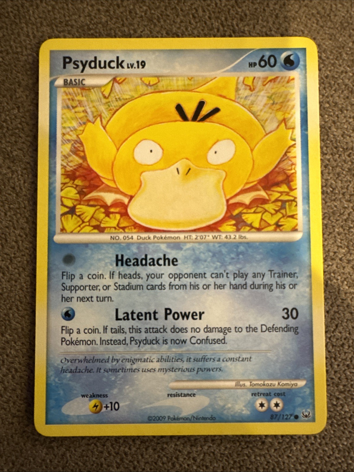Pokemon TCG Cards Psyduck 87/127 Platinum Non-Holo LP 
