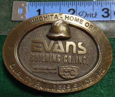 Wichita Kansas Home of Evans Building Co. Belt Buckle | eBay display picture 3
