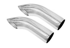 Jones 2 14 2.25 Chrome Turn Down Exhaust Tip 2 12 2.5 Outlet 11 Long Pair