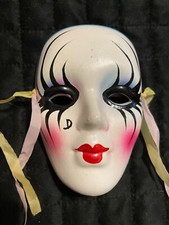 Decorative Mardi Gras mask 4 X 3 blue purple pink black