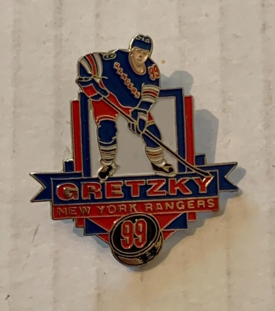 NHL Hockey Wayne Gretzky 99 New York Rangers Label Pin