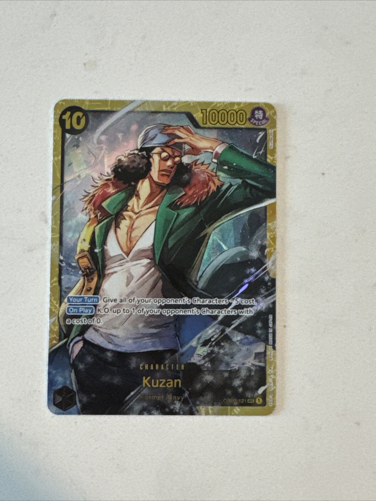 One Piece Card Game Kuzan OP02-121 SEC Secret Rare Paramount War English