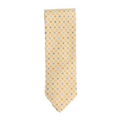 Silk Ties Krawatte Seide Beige Floral Seidenkrawatte 8 cm