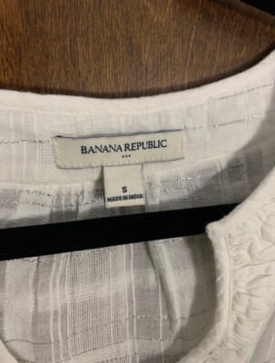 Banana Republic White Lurex Metallic Caftan Dress - S | eBay