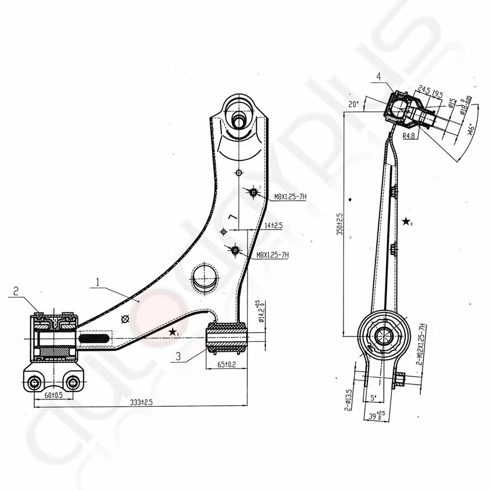 For 2004-2009 Mazda 3 Set of 2 Front Lower Control Arm And Ball Joints Kit - Image 2 of 4