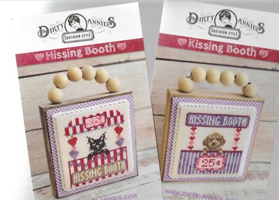 HISSING BOOTH/KISSING BOOTH--2 Designs--Cat/Dog--Counted Cross Stitch Pattern