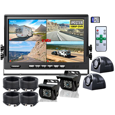 9 ''Quad-Monitor DVR Video Recorder 4CH AHD Kamera Für Lkw Bus Van Semi System