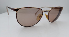 Vintage L'AMY Rita Brown Gold Oval Metal Sunglasses France FRAMES ONLY