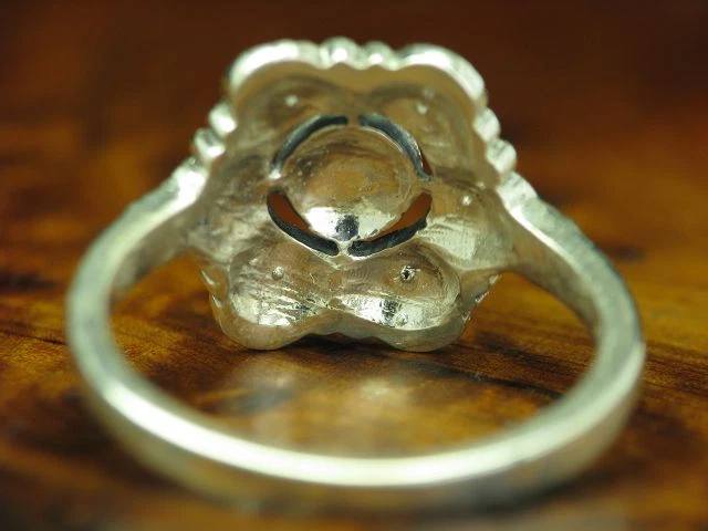 925 Argento Sterling Anello Con Marcasite Ricoperto / Vero / 2,8g / Rg 55 - Immagine 3 di 3