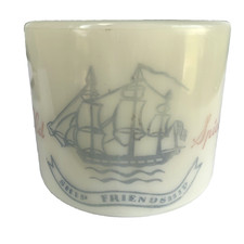 Vtg Old Spice Men's Shaving Mug Early American Ship Friendship Shulton Inc. 1949