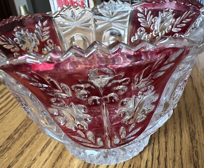  Crystal Vase METRA 7 ルビーレッド VINTAGE RUBY RED FLUTED 7