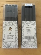 Lot of 8 - Diversebee Permanent Black Ink Fineliners 0.5mm Fine Tip Pens New