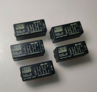 5x Relais SDS S4-9V - 4 Schließer 9V DC - 1mV bis 250V AC S-Relais