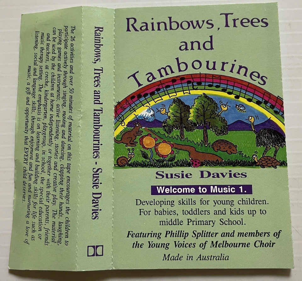 Susie Davies Arco Iris Árboles y Panderetas Música Cassette Cinta Dos-Up 1991 Foto 4 de 4
