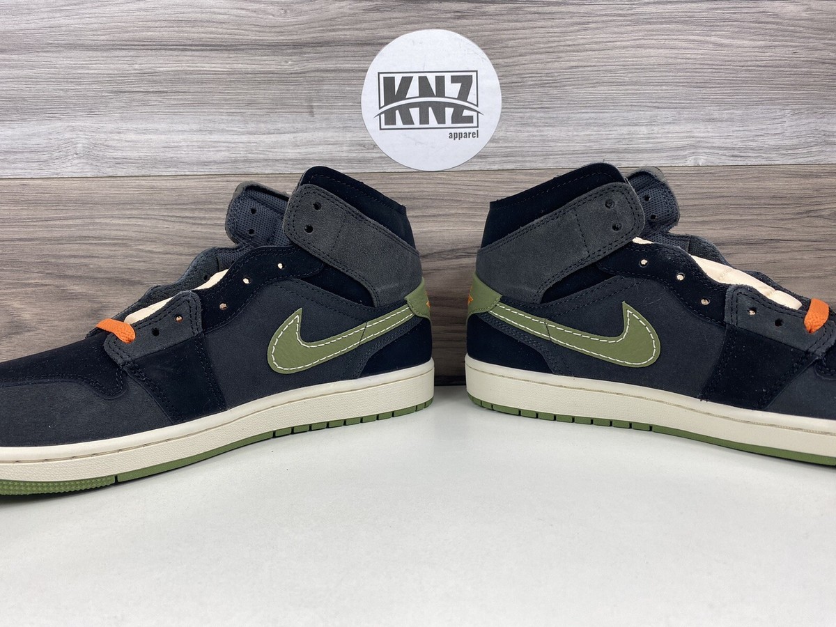 Nike Air Jordan 1 Mid SE Craft Anthracite Black Sky Olive Men's