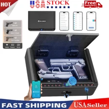 Gun Safe for Pistols - Biometric Gun Safe 4 Ways Quick Access Lock Handgun Safe