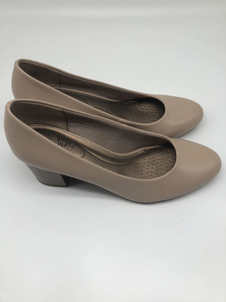 Life Stride Nude Tan Soft System Pumps Heels Comfort Women US Sz