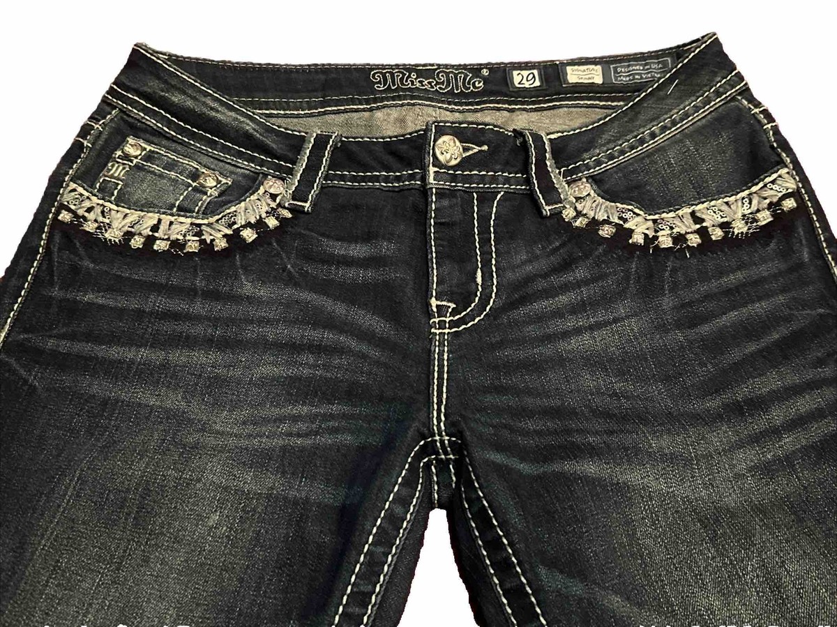 Miss Me 29 Signature Skinny Stretch Blue Jeans