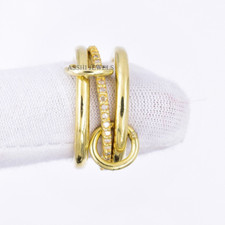 Diamond 3 Set Band Ring, Woman Gold Plated Stacking Band Ring Jewelry