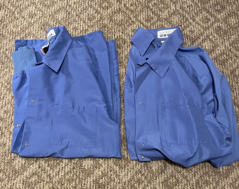 2 -Men Large Uniform Shirt Lab Coat Scrub Medical Pharamcy by DenLine Protection