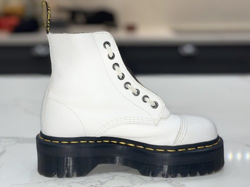 Dr MARTENS SINCLAIR Platform BOOTS Leather White Milled Nappa UK 4 EU 37 US 6 - Picture 14 of 18
