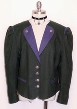 GREEN BLUE COTTON German Women Summer Sport Riding Dress Suit JACKET 46 16 L