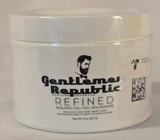 Gentlemen Republic Genuine Grooming Refined Molding Gel-Hard Hold-8 Ounces-NEW
