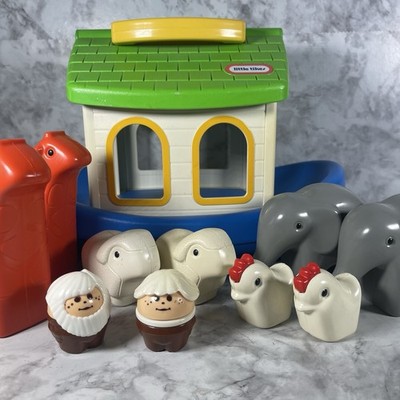 Vintage Little Tikes Noah's Ark And Animals Toddler Play Toy Set COMPLETE 
