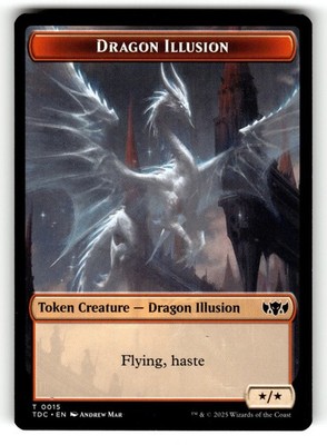15 // 3-Dragon Illusion // Monk 2-Sided Token-NM-Cmdr: Tarkir: Dragonst (TDC)