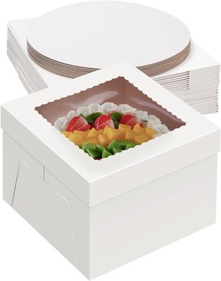 20 Pack 12X12X6 Cake Boxes with Boards 10 Pcs Cake Boxes 10 Pcs Cake Boards July