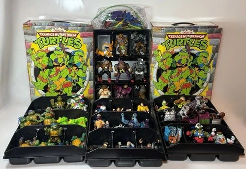 Vintage TMNT Lot Teenage Mutant Ninja Turtles Huge Group & 2 Collector Cases