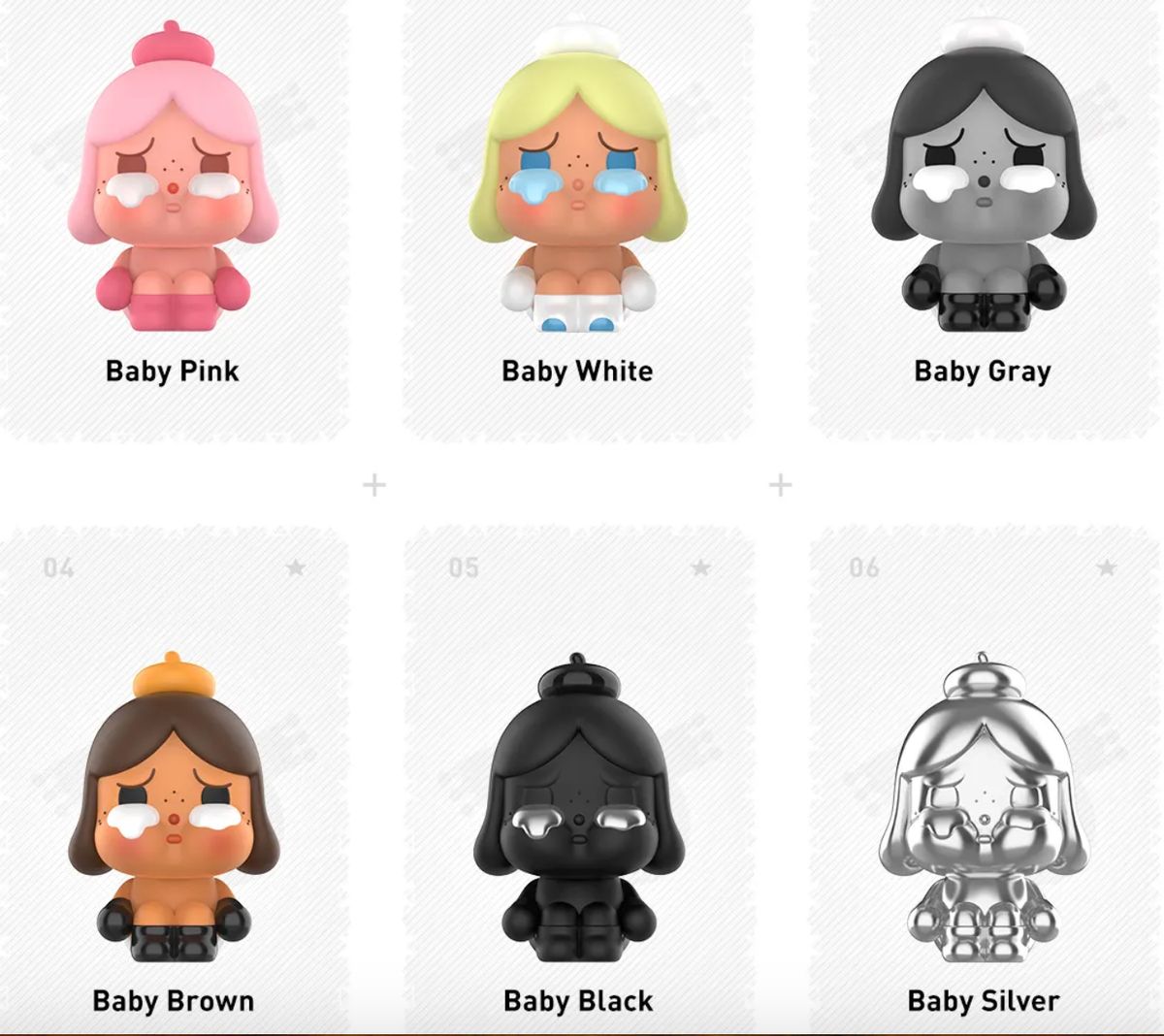 【タイ限定】CRYBABYBABY BORN SERIES SET Pop Mart Pop Bean Crybaby Baby Born Series (Thailand