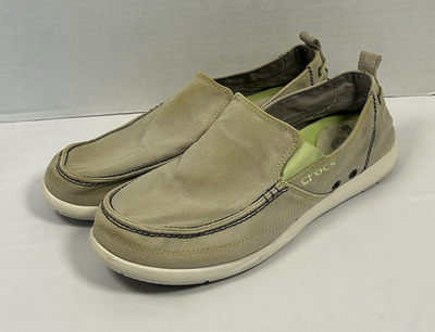 Crocs‎ Walu Slip On Shoes Men’s Sz 12 Crocs Walu Slip On Loafers Mens Gray Canvas 11270 Boat Shoes  main image 2