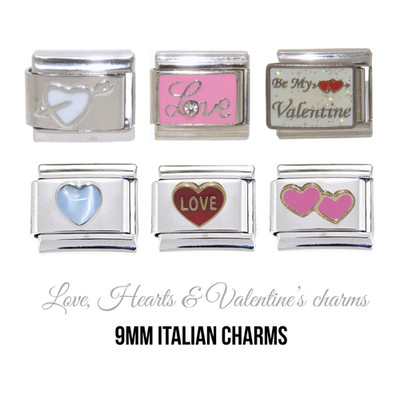 Liebe, Herzen & Valentinstag 9mm Italienische Charms