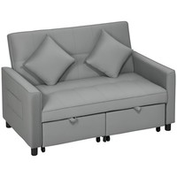 Schlafsofa, 2-Sitzer Sofa Mit Schlaffunktion, Verstellbare RüCkenlehne, Rollen