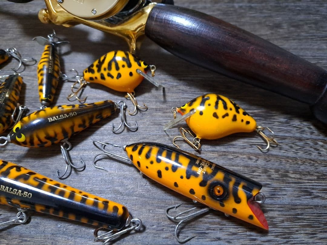 Fished, unused, in good condition, Balsa 50 Yellow Dog, set of 9 - Image 18