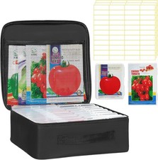21 Slots Seed Storage Organizer Box with Double Zipper, Big Capacity White