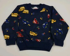 Vintage Fisher Price Taxi Bus Truck Car All Over Print Sweatshirt USA Made 18m