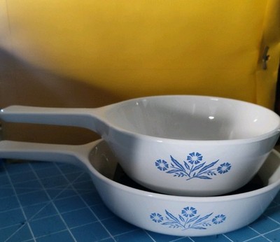 Set Of 3 Corning Ware Blue Corn Flower Baking Dishes No Lids Used Good Condition