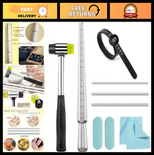 Ring Sizer Tool Kit - Metal Ring Mandrel  Mallet for Accurate Sizing  Reshapin