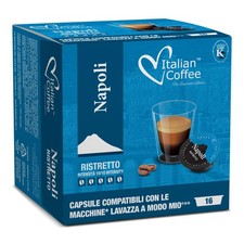 Italian Coffee 128 Coffee Capsules Compatible with Lavazza A Modo Mio Napoli 0.22 per lighter