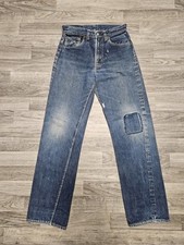 Vintage 60s Levis Big E Zip Fly Selvedge Blue Jeans 25X30 Made In USA