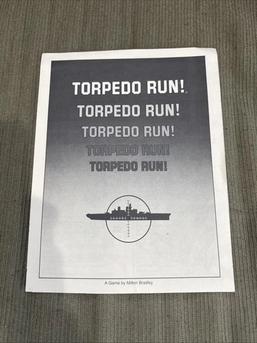 1986 Vintage Torpedo Run Floor Wars Game Manual, Milton Bradley MB Ships Subs
