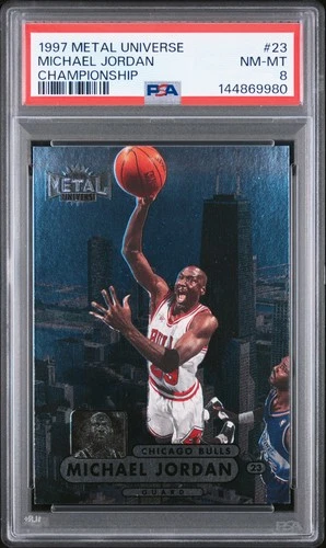 1997 FLEER METAL UNIVERSE CHAMPIONSHIP #23 MICHAEL JORDAN PSA 8