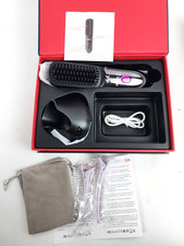 S9 Wireless Straightening Comb Black/Pink Open Box, Charging Base  Cord  Bag