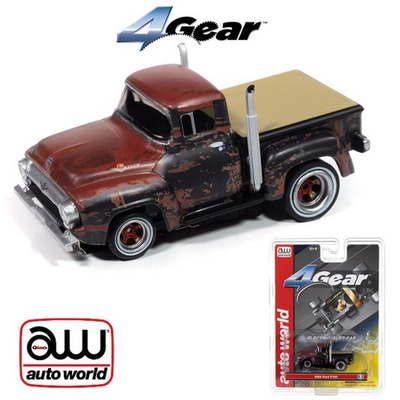 #ad Auto World 4Gear 1956 Ford F100 Pickup Rusted HO Scale Slot Car SC413 $39.95