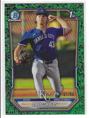 David Shields Green Grass /99 2026 Bowman Chrome 1st RC #BCP-11  KC Royals