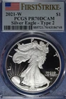 2021 W PCGS PR70DCAM SILVER AMERICAN EAGLE TYPE 2 #B51229